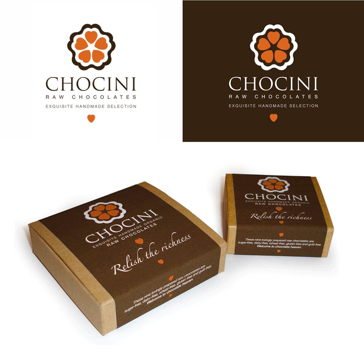 Brand Identity and packaging Chocini Chocolates