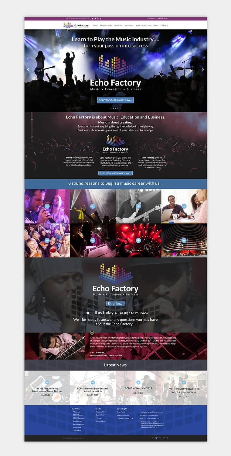Echo Factory Brand identity Website Design