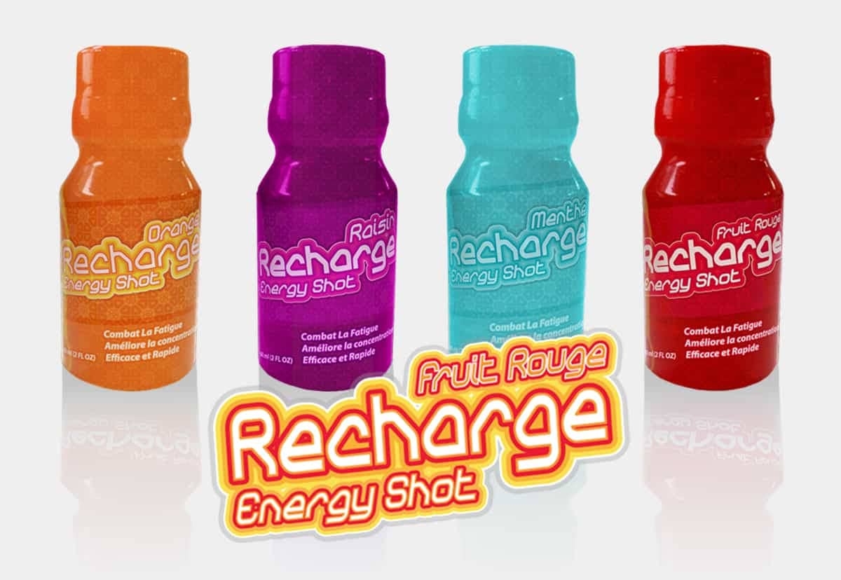 Recharge Energy Drinks Created Branding and Packaging